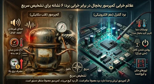 علائم خرابی کمپرسور یخچال در برابر خرابی برد؛ 6 نشانه برای تشخیص سریع