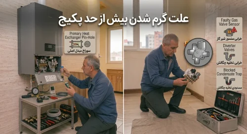 علت گرم شدن بیش از حد پکیج - تعمیر پکیج در محل قم