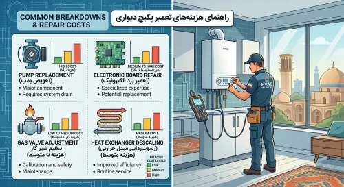 قیمت تعمیر پکیج بر اساس نوع خرابی قیمت تعمیر پکیج بر اساس نوع خرابی