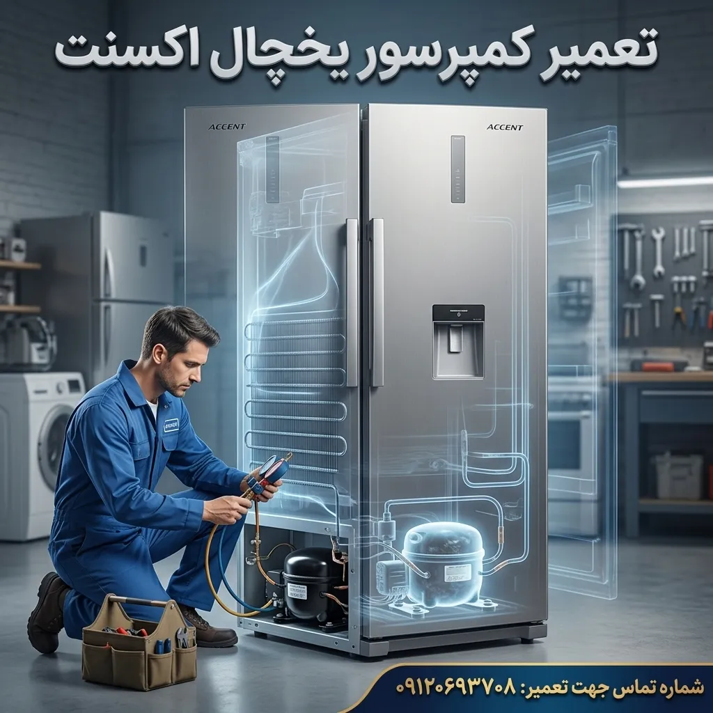 تعمیر کمپرسور یخچال اکسنت